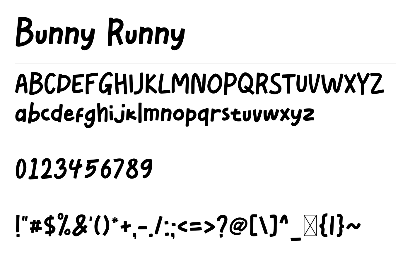 Bunny Runny Font preview