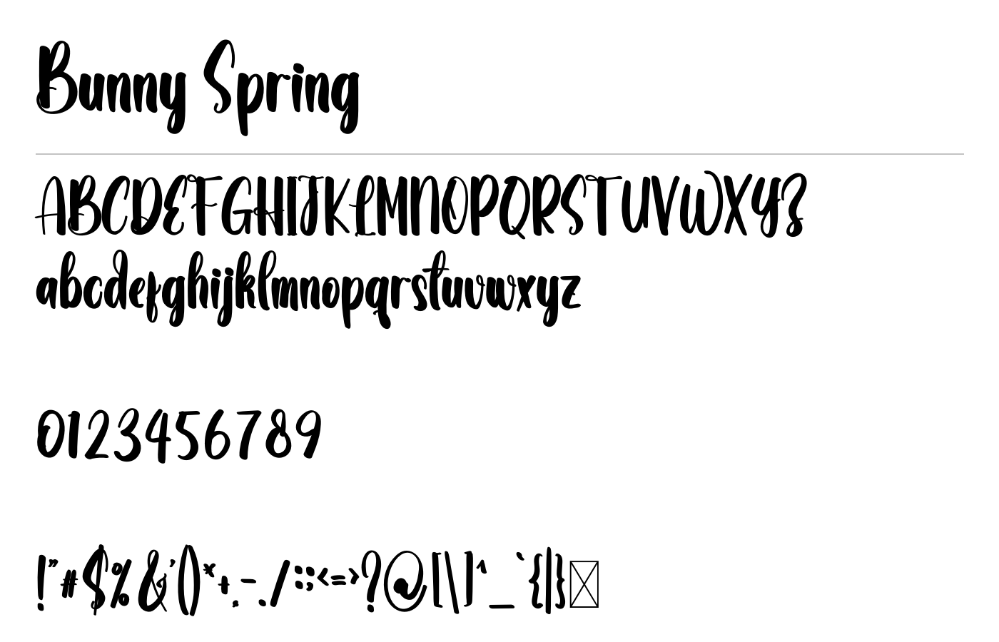 Bunny Spring Font preview