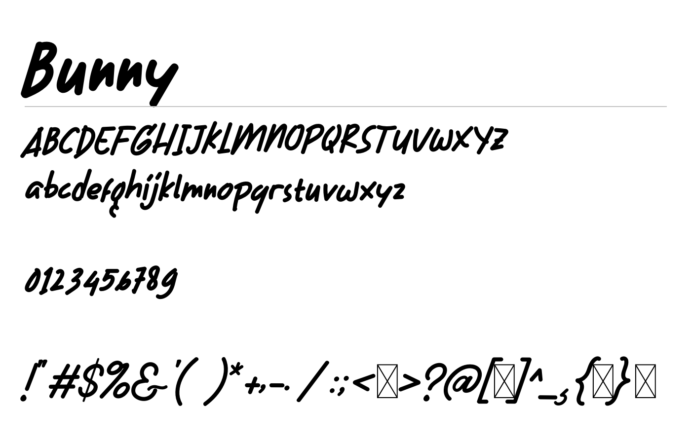 Bunny Font preview