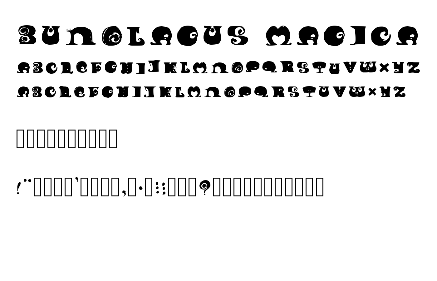 Bunolagus Magica Font preview