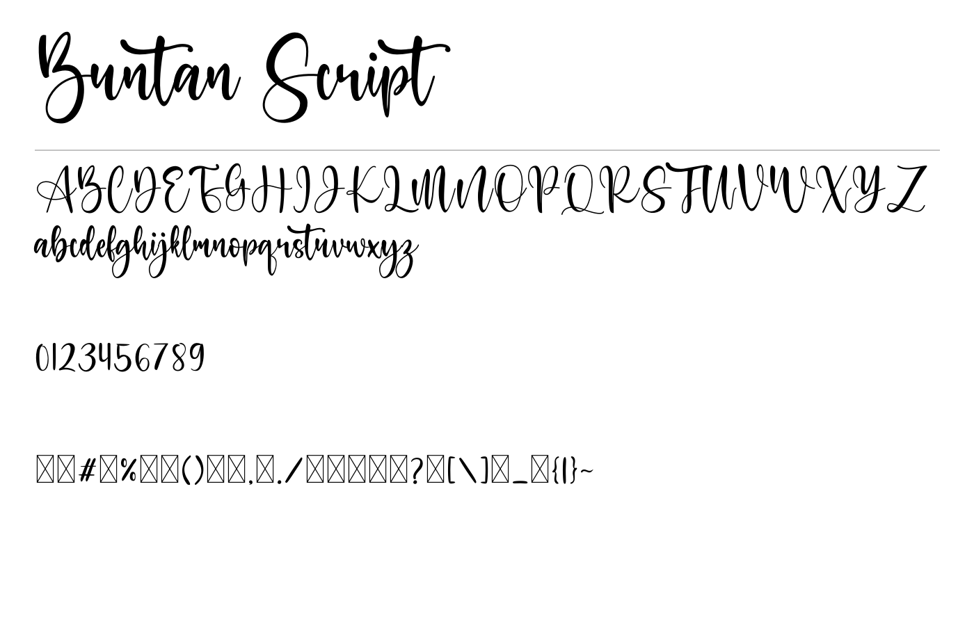 Buntan Script Font preview