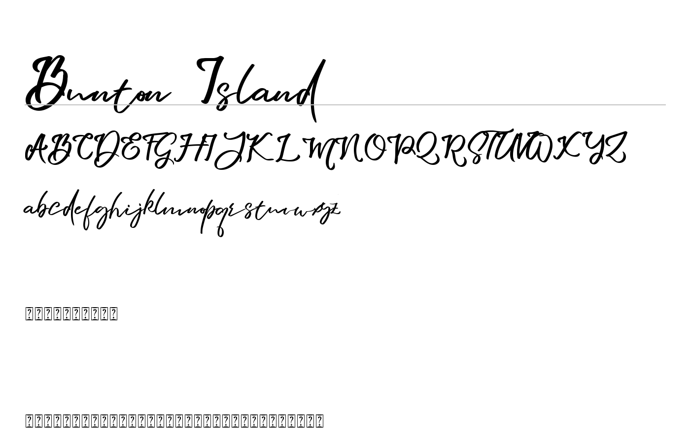 Bunton Island Font preview