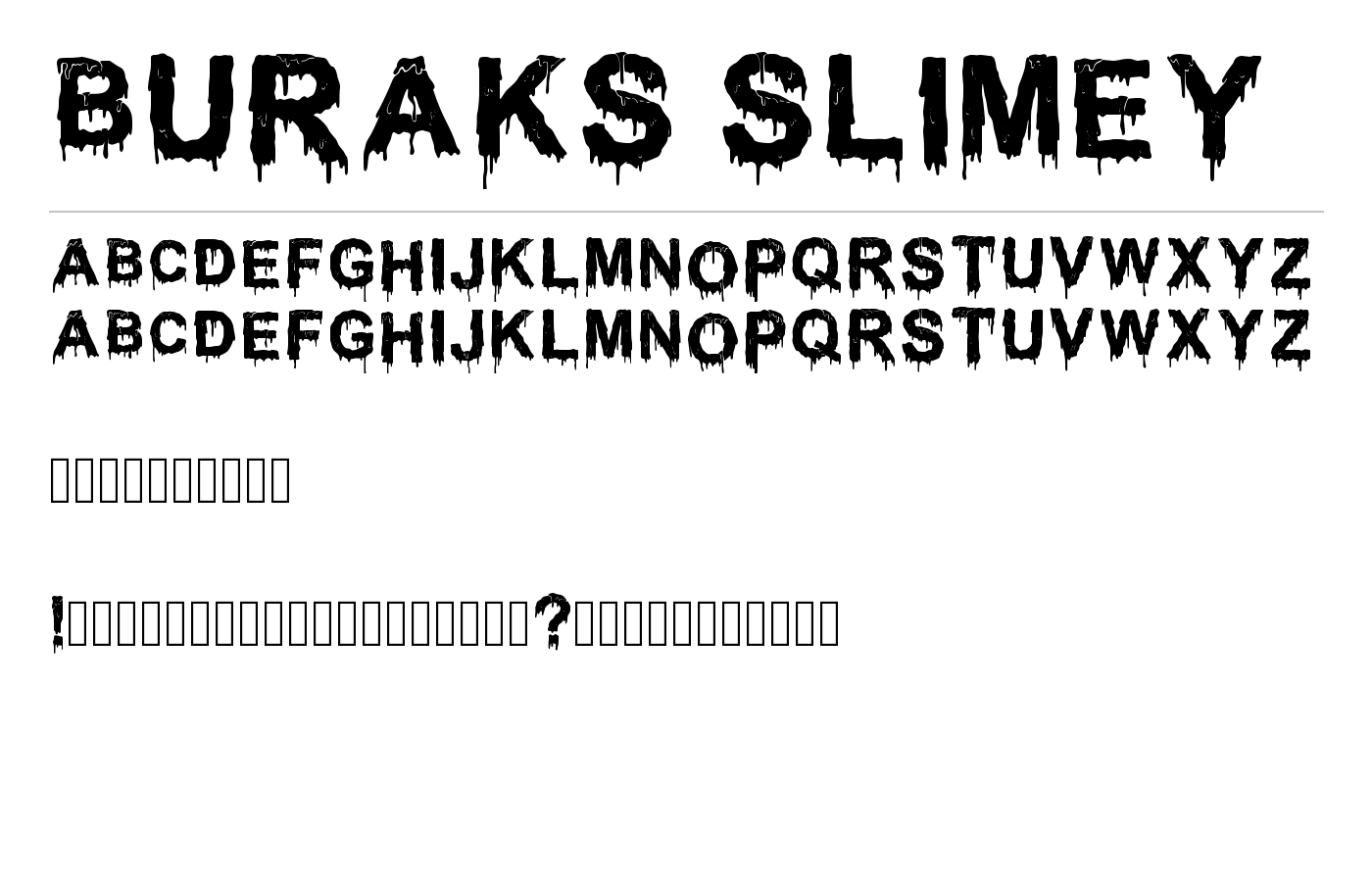 Buraks Slimey Font preview