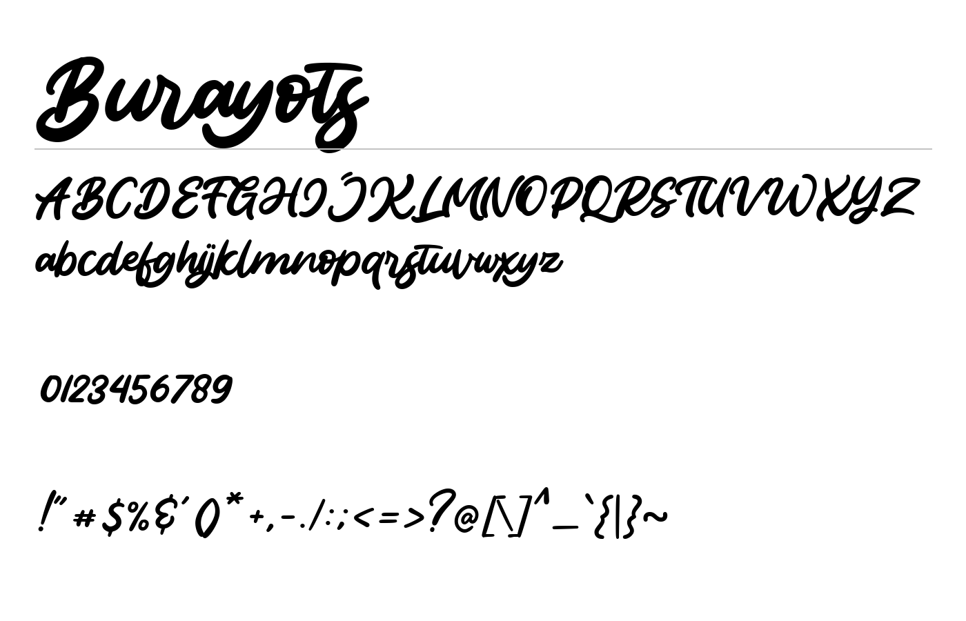 Burayots Font preview