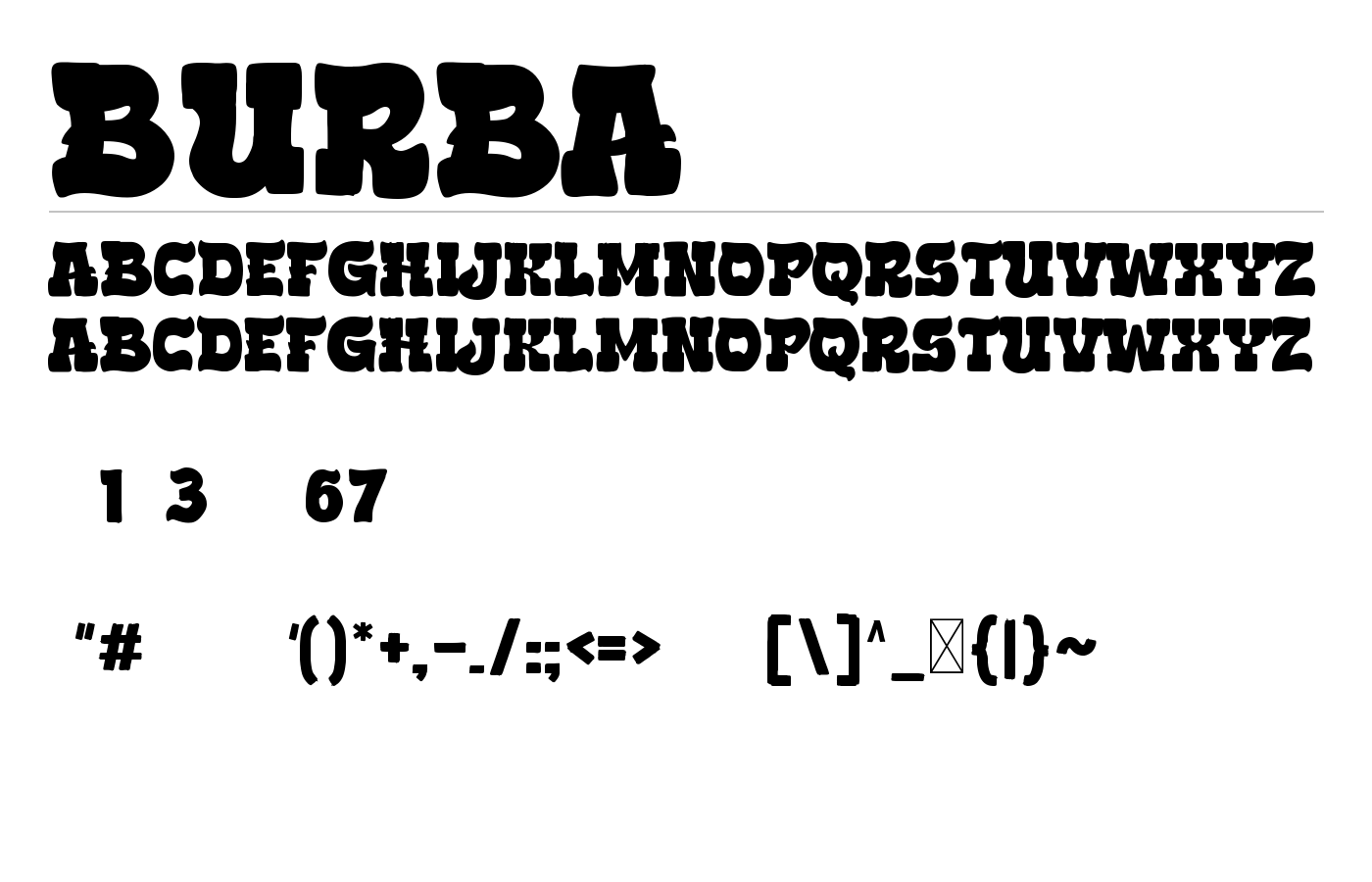 burba Font preview