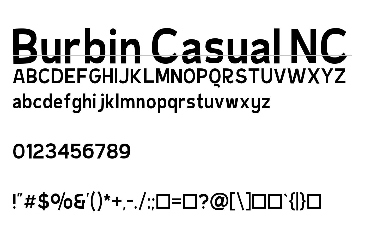 Burbin Casual NC Font preview