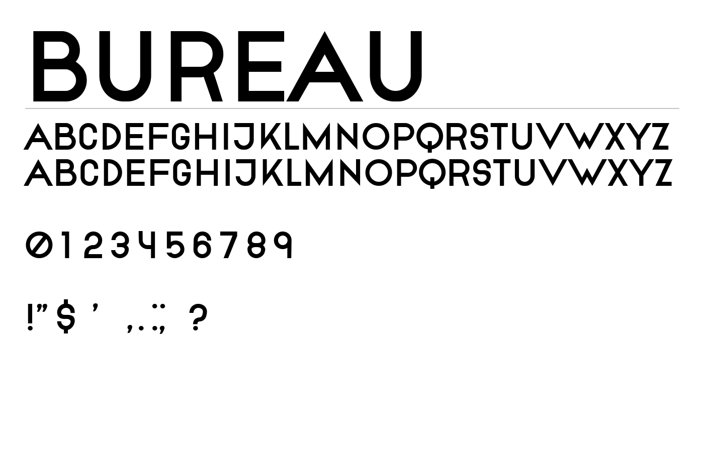 Bureau Font preview