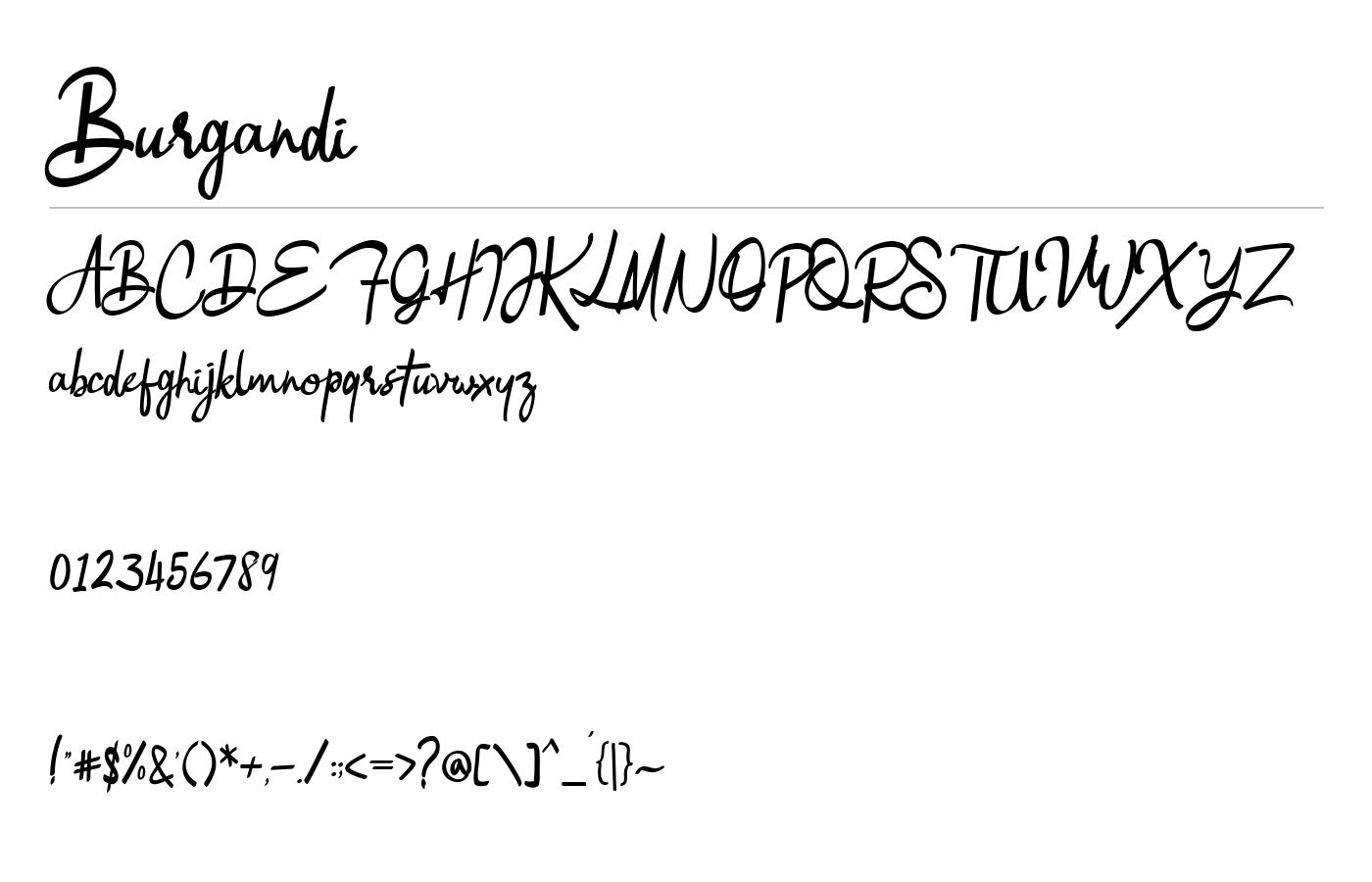 Burgandi Font preview