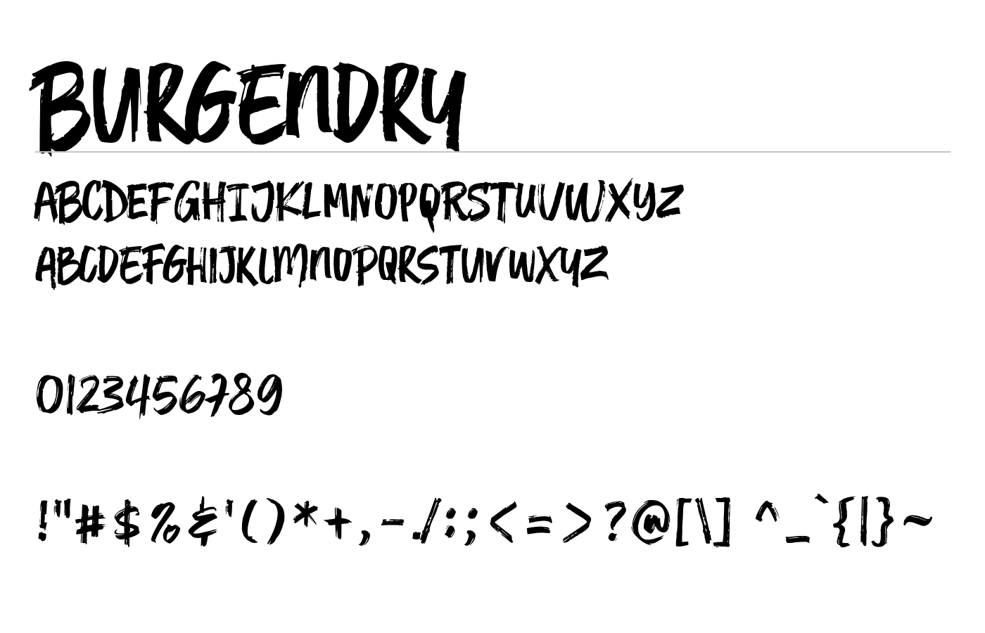 Burgendry Font preview