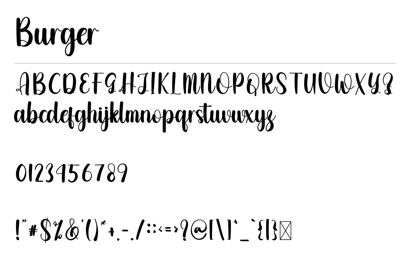 Burger Font preview