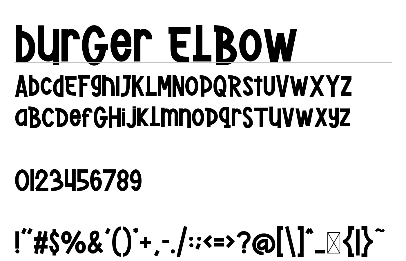 Burger Elbow Font preview