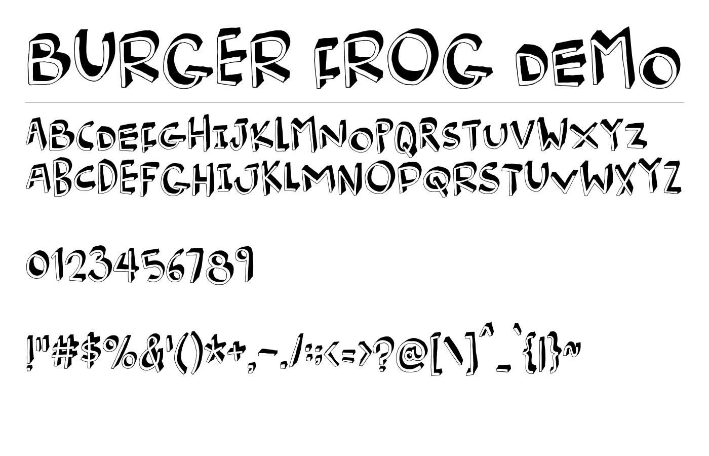 Burger Frog DEMO Font preview