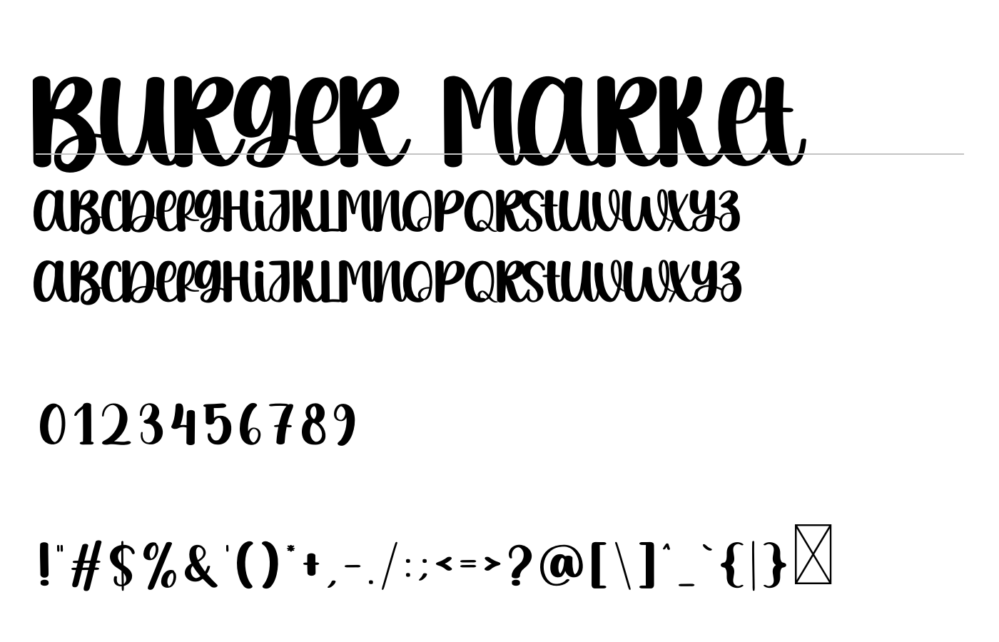 Burger Market Font preview