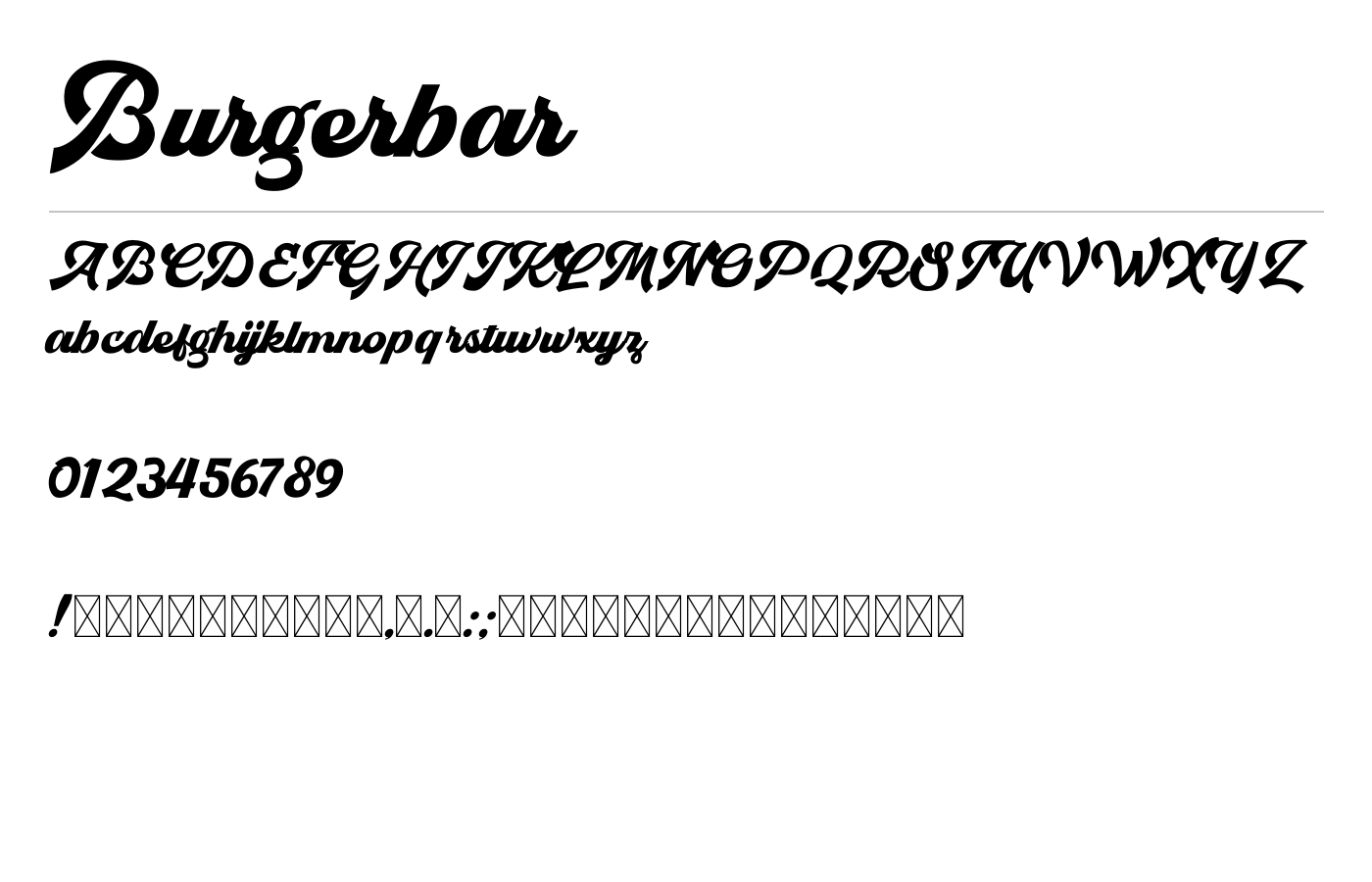 Burgerbar Font preview