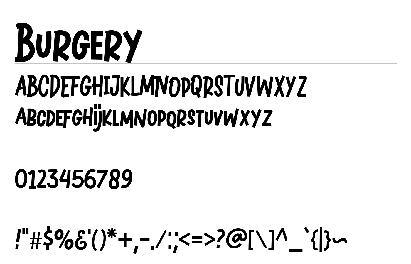 Burgery Font preview