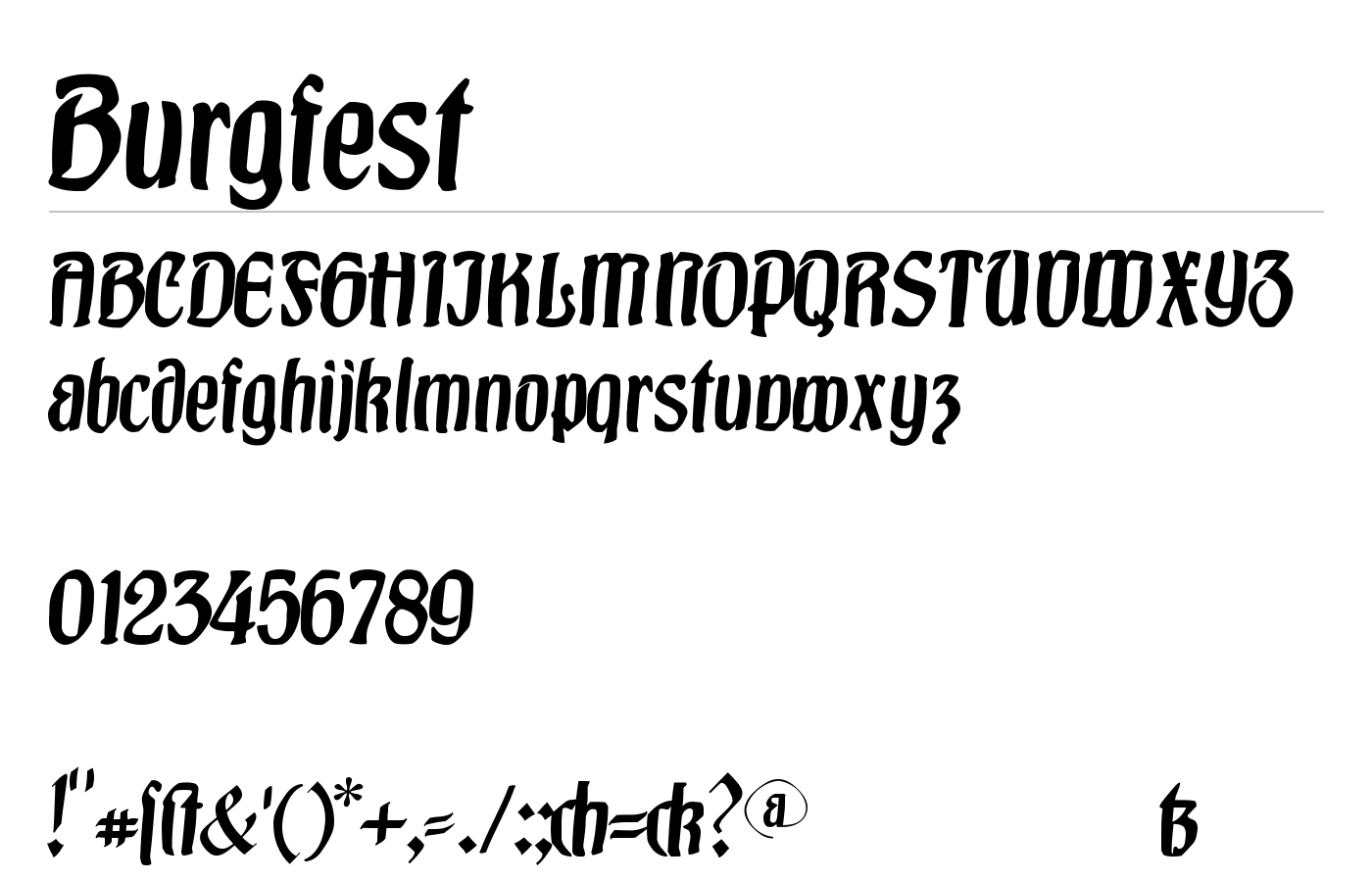 Burgfest Font preview