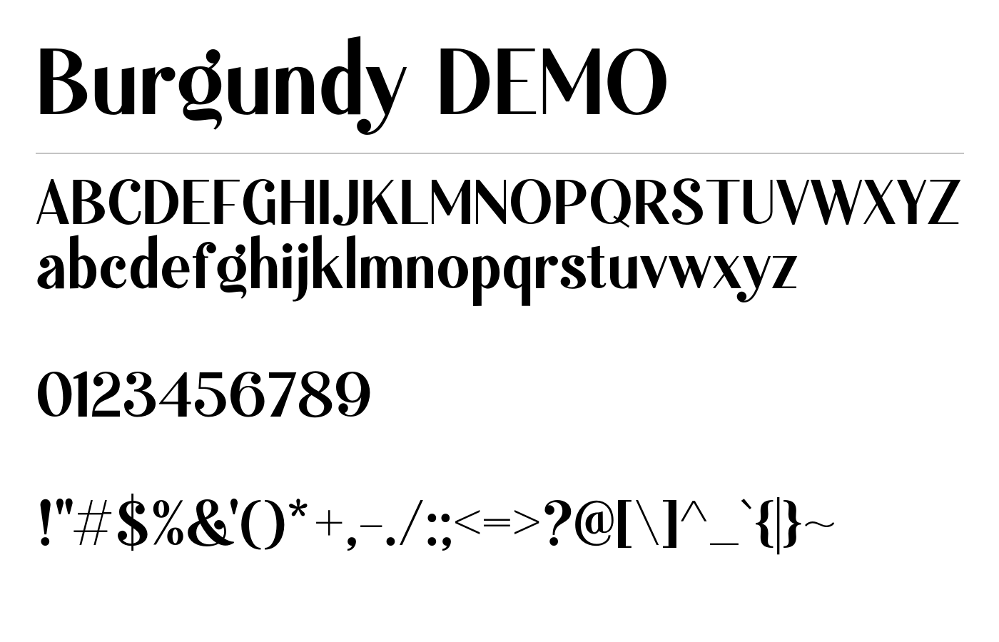 Burgundy DEMO Font preview