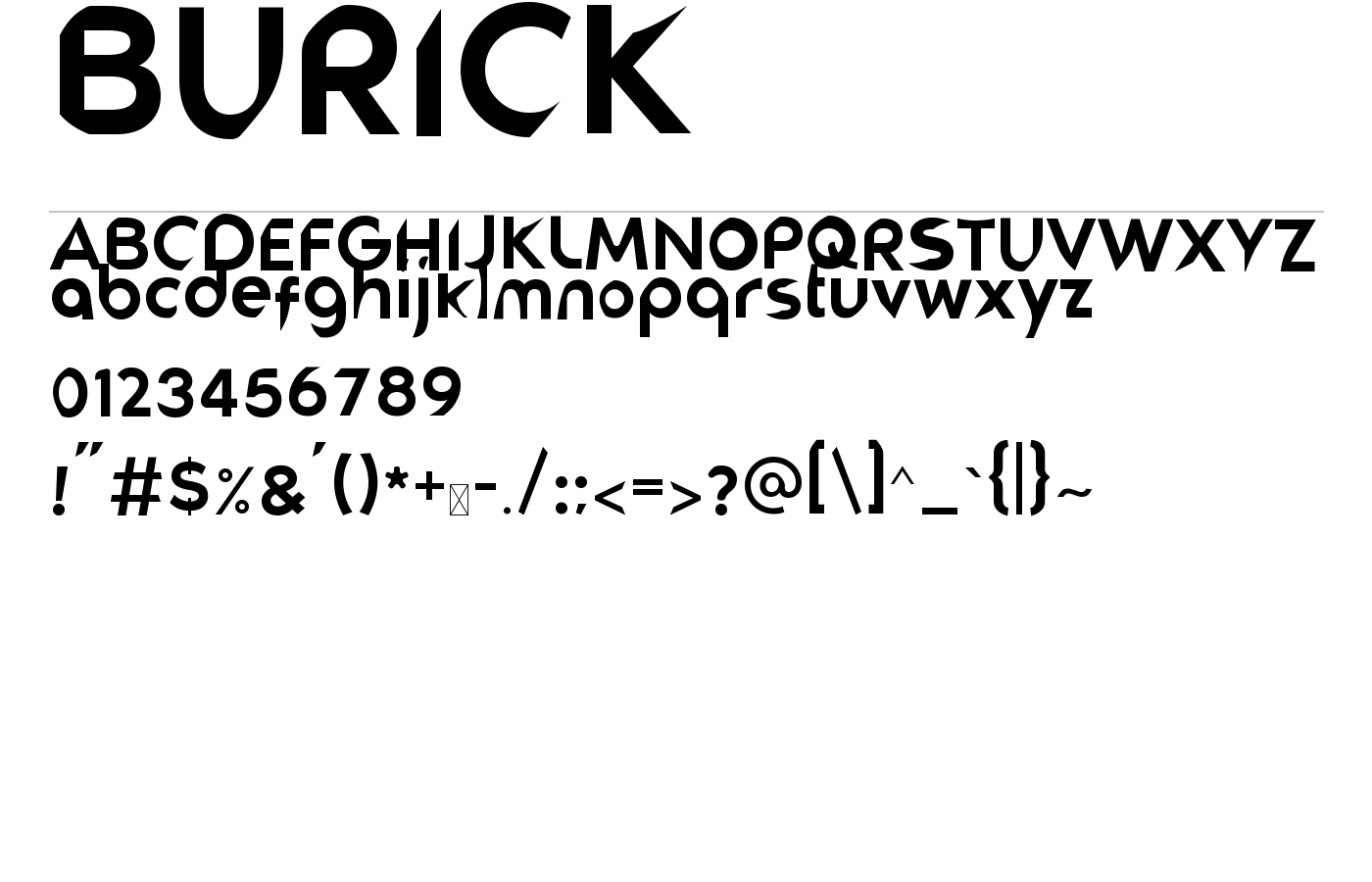 BURICK Font preview