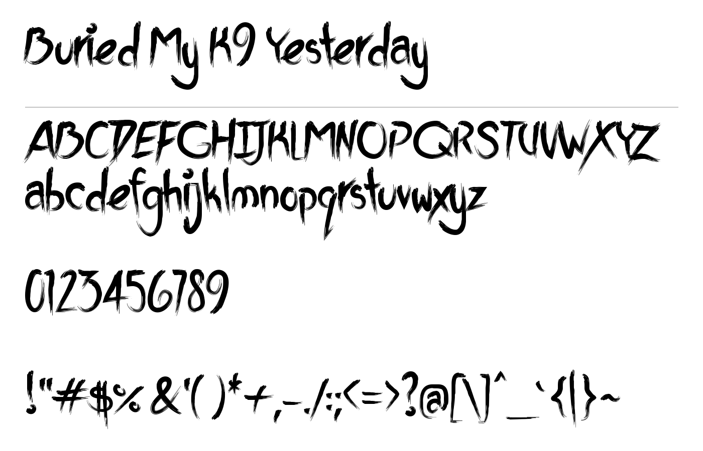 BuriedK9 Font preview