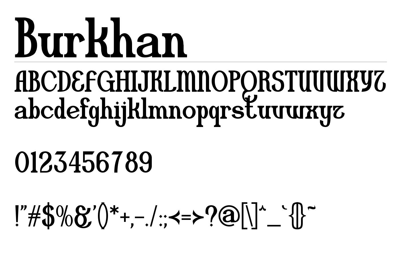 Burkhan Font preview