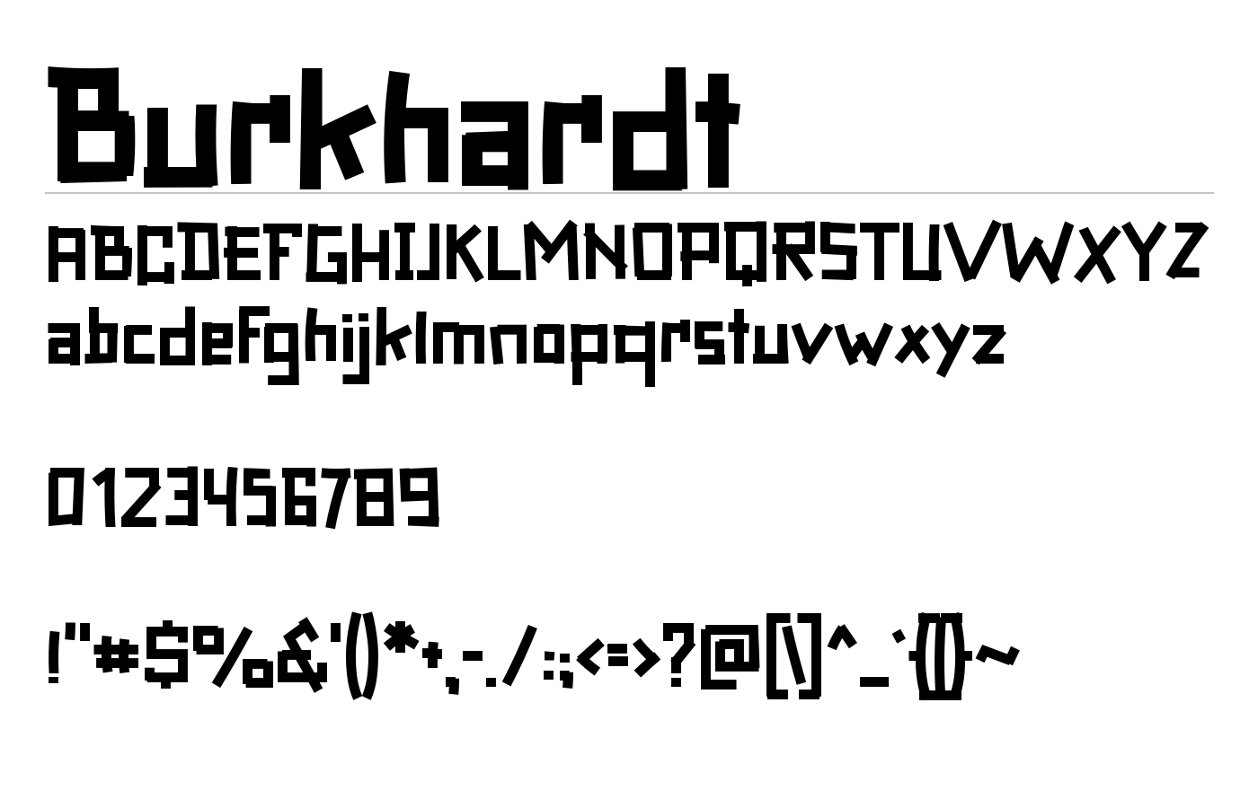Burkhardt Font preview