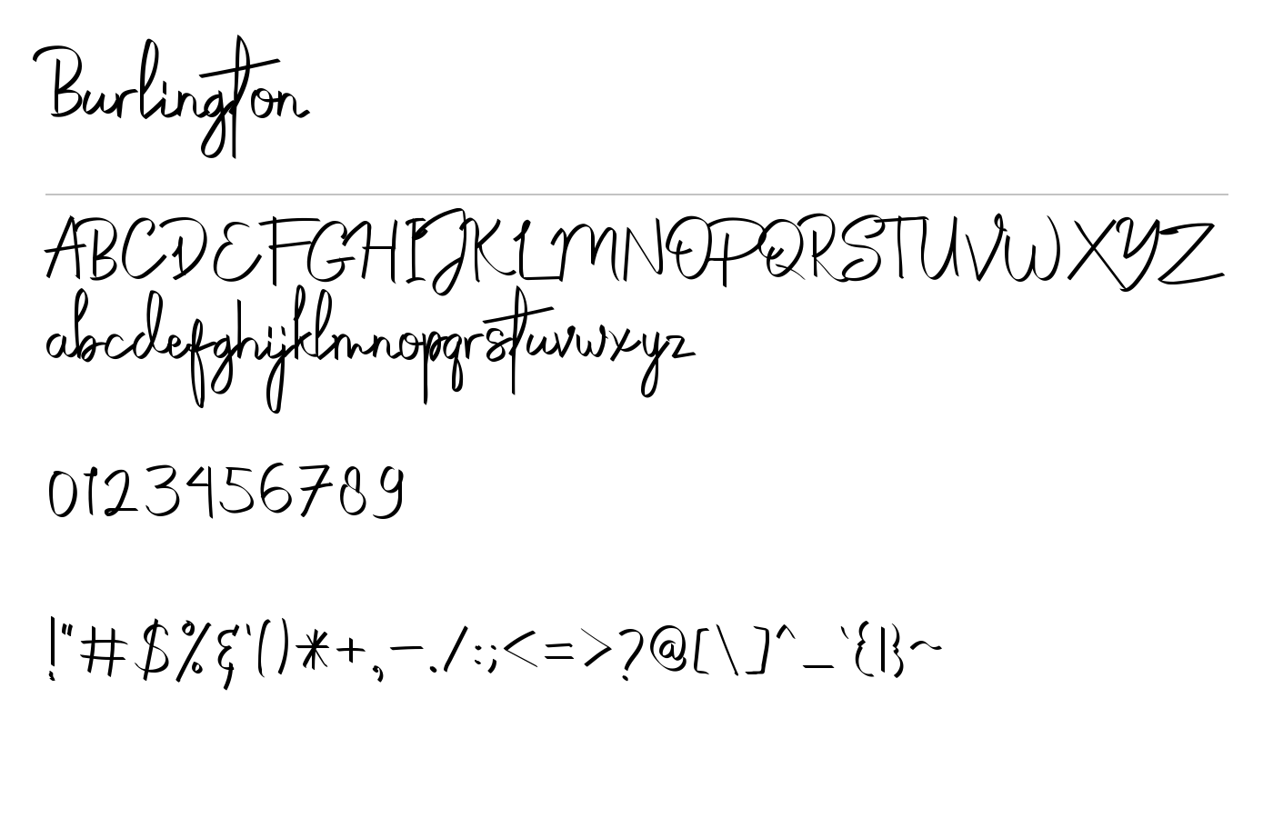 Burlington Font preview