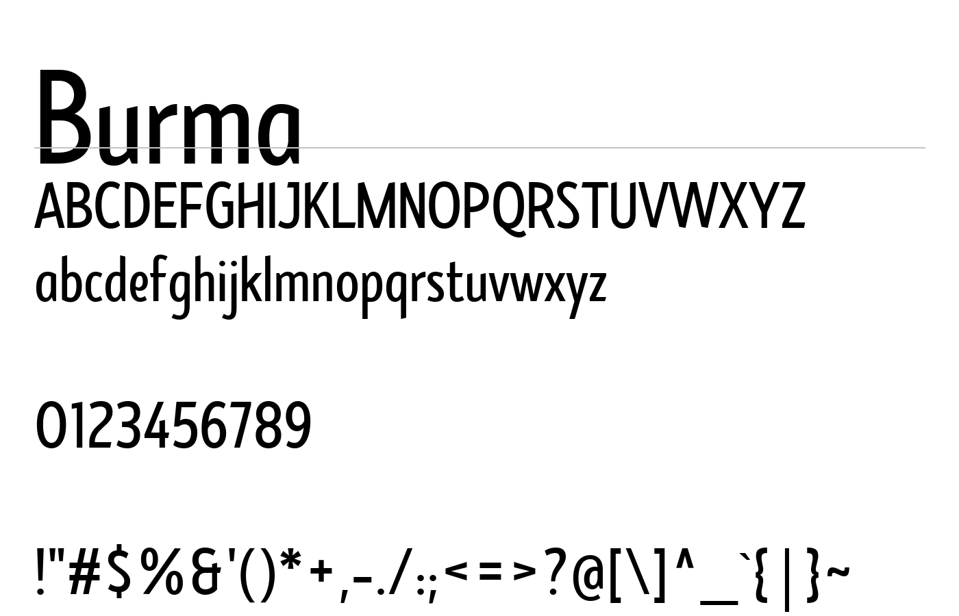 Burma Font preview