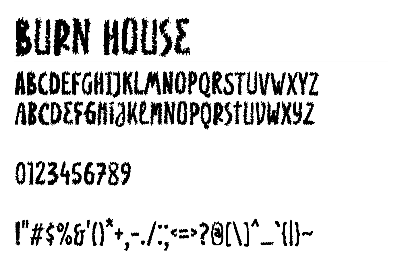 Burn House Font preview