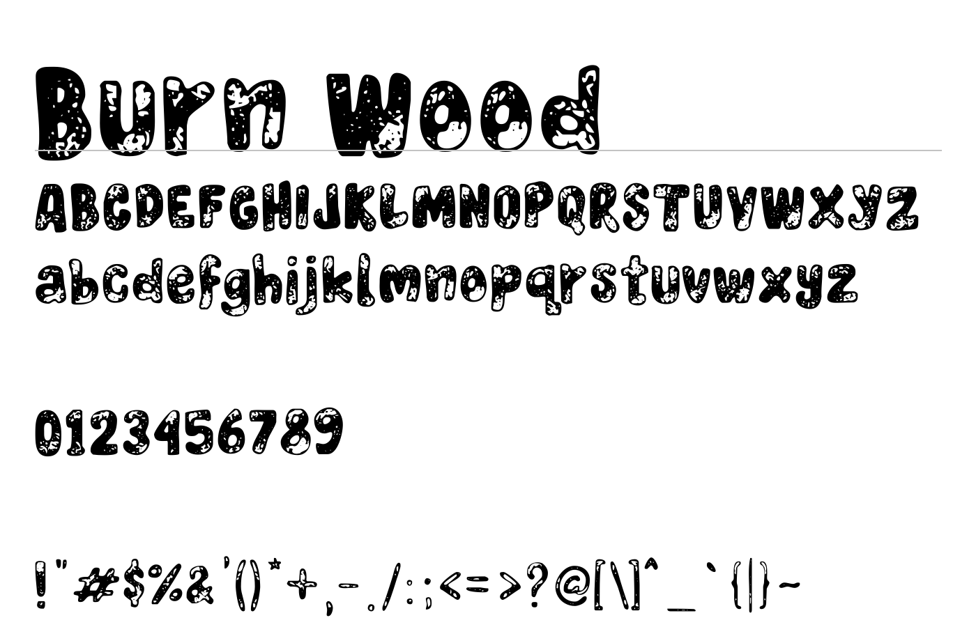 Burn Wood Font preview