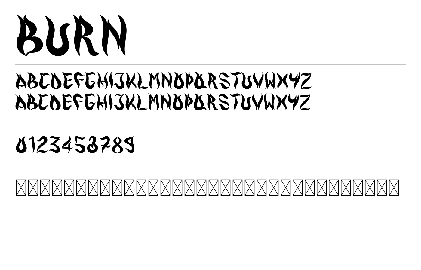 Burn Font preview
