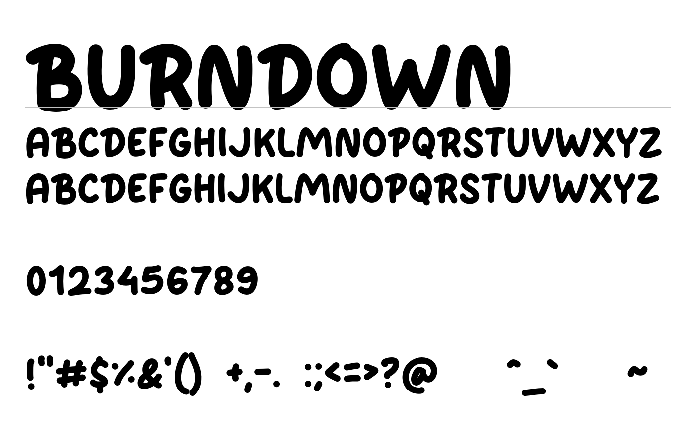 Burndown Font preview