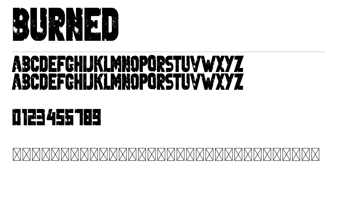 Burned Font preview