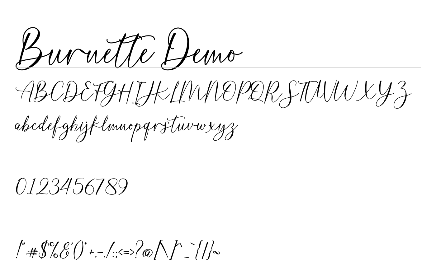 Burnette Demo Font preview