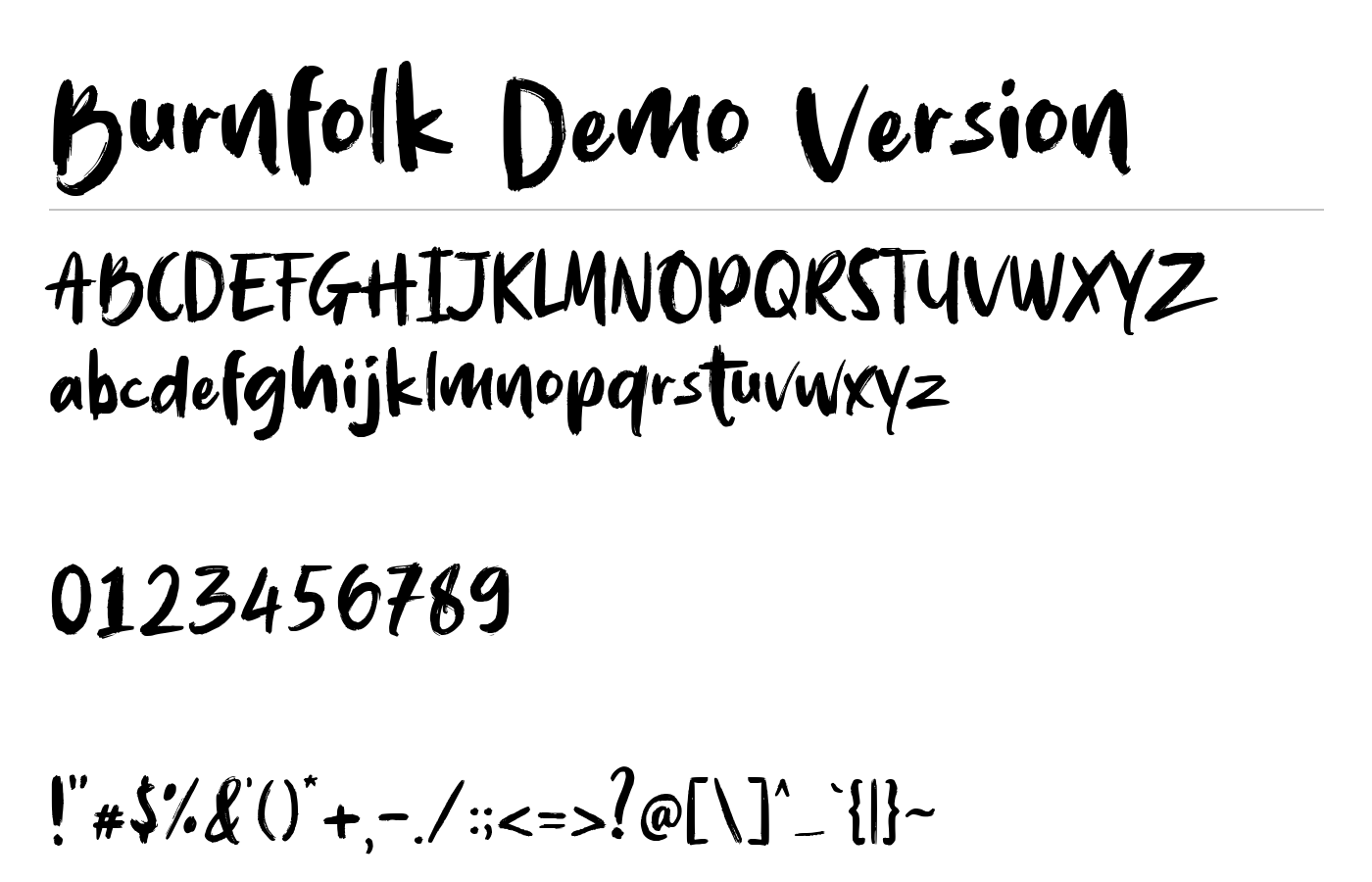 Burnfolk Demo Version Font preview