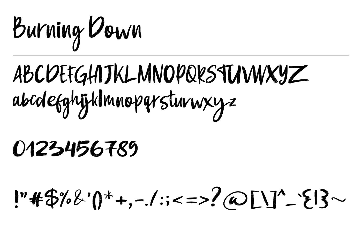 Burning Down Font preview