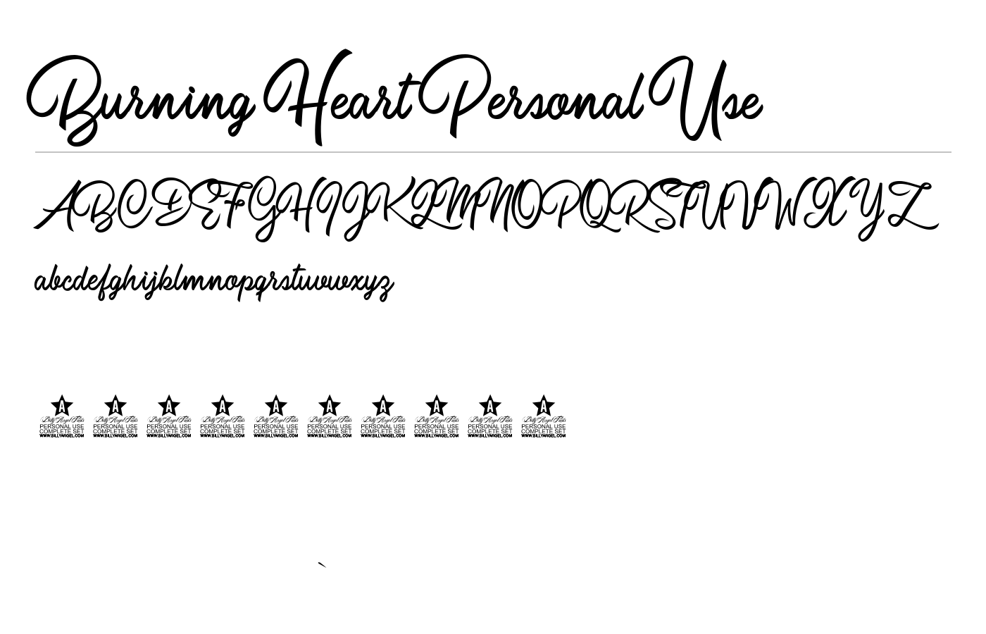 Burning Heart Personal Use Font preview
