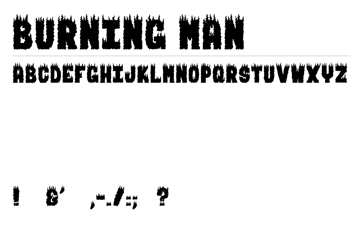 BURNING MAN Font preview