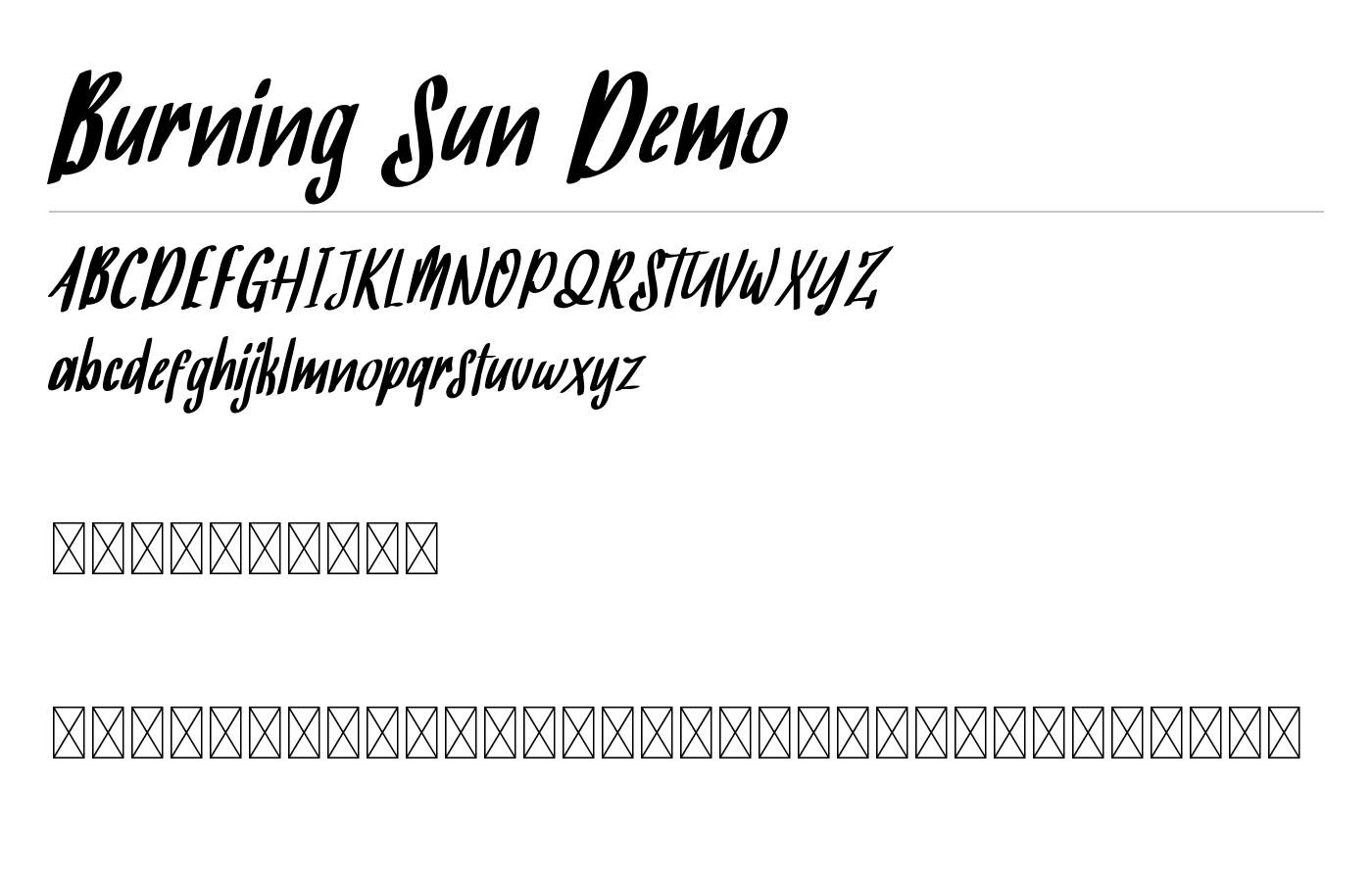 Burning Sun Demo Font preview