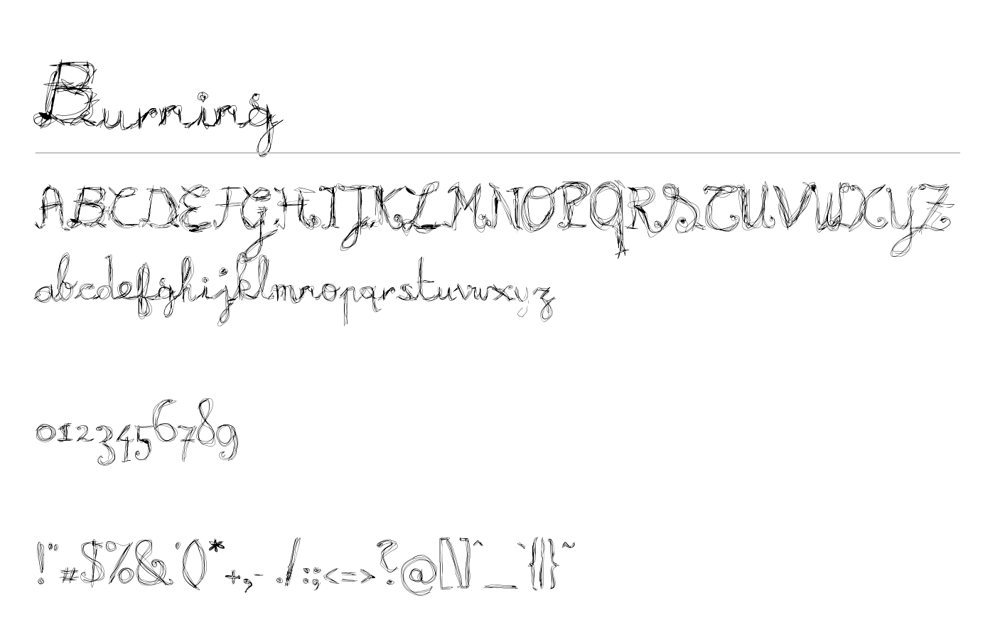 Burning Font preview