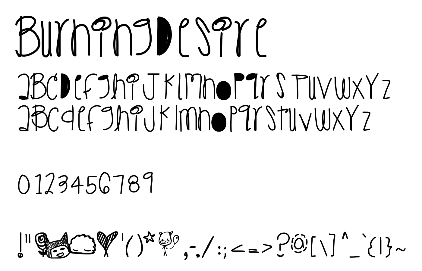 BurningDesire Font preview