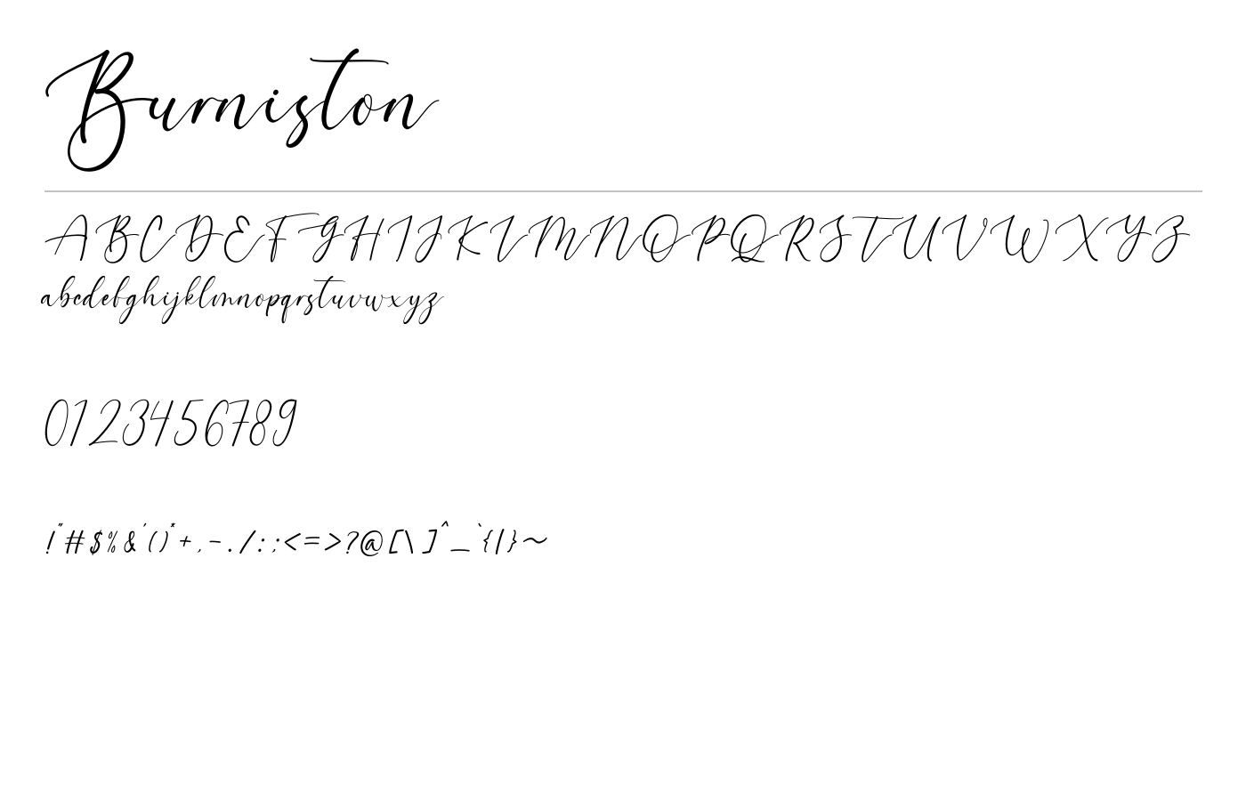Burniston Font preview