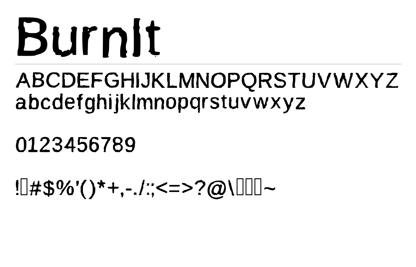 BurnIt Font preview