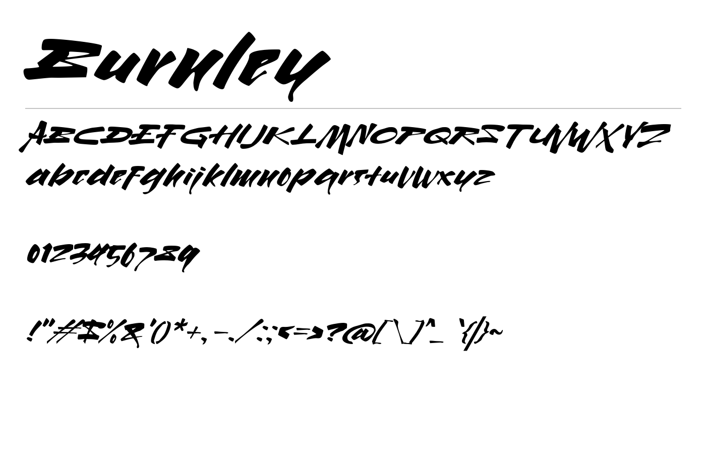 Burnley Font preview