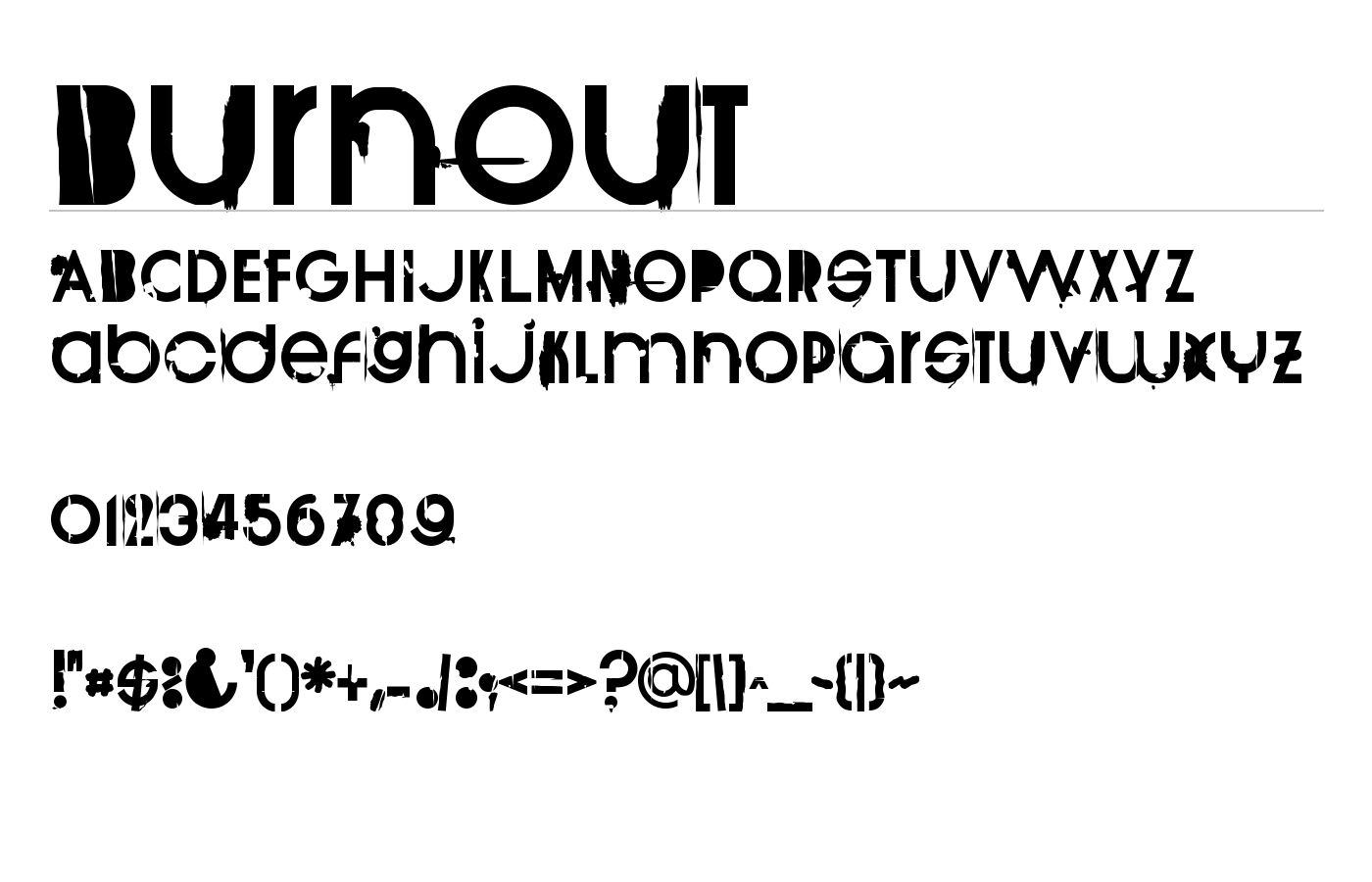 BurnOut Font preview