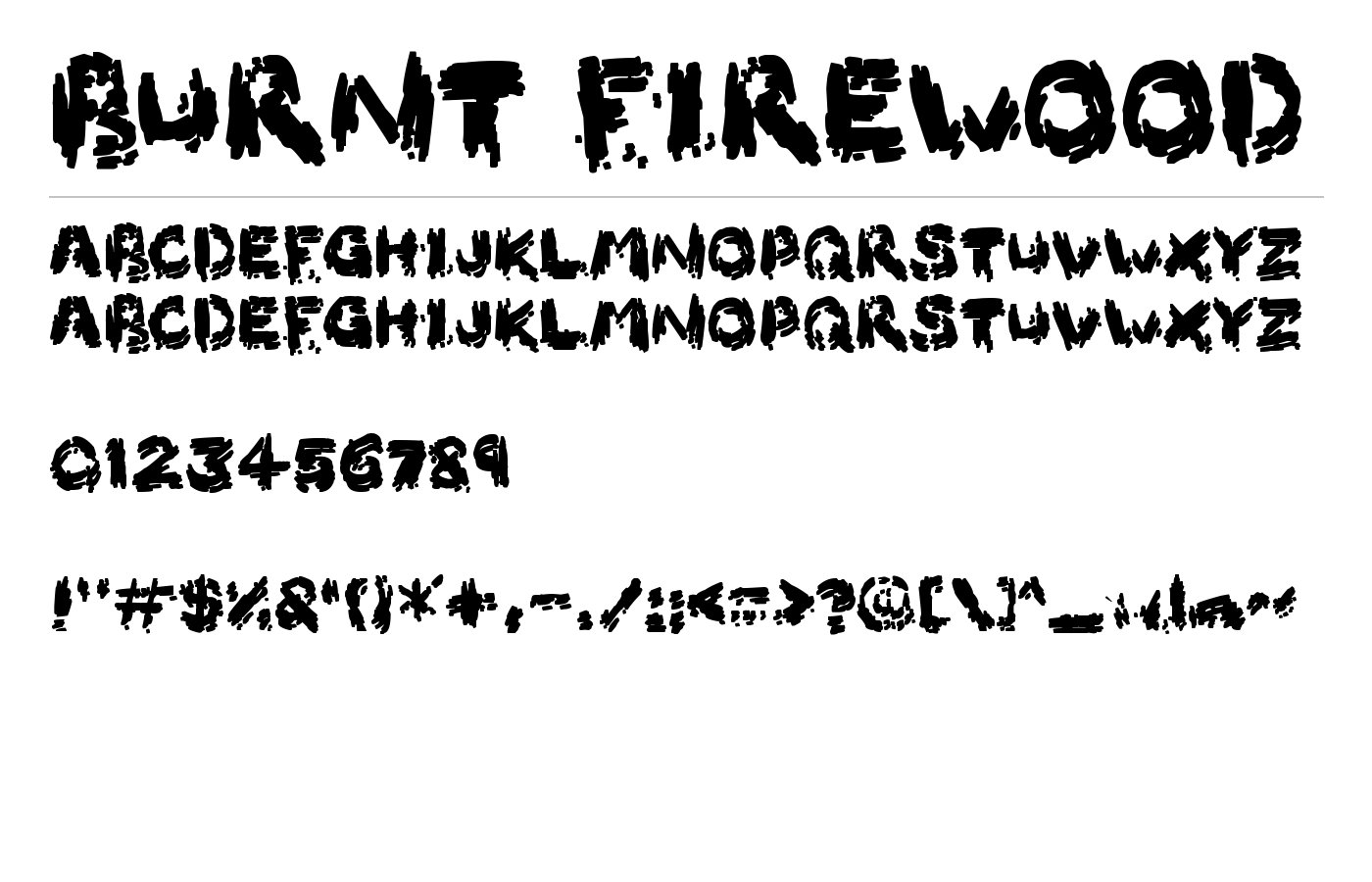 Burnt Firewood Font preview
