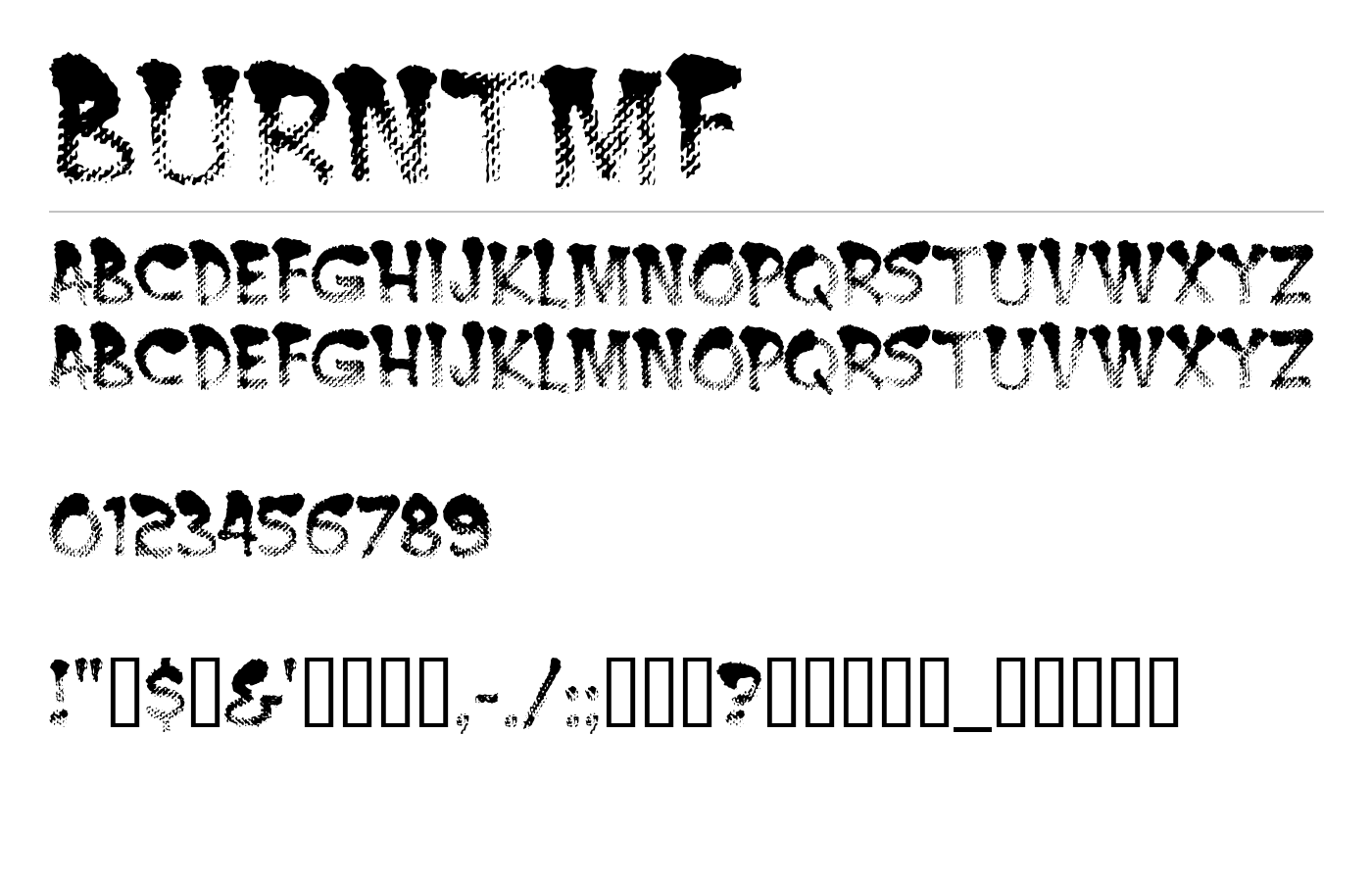 BurntMF Font preview