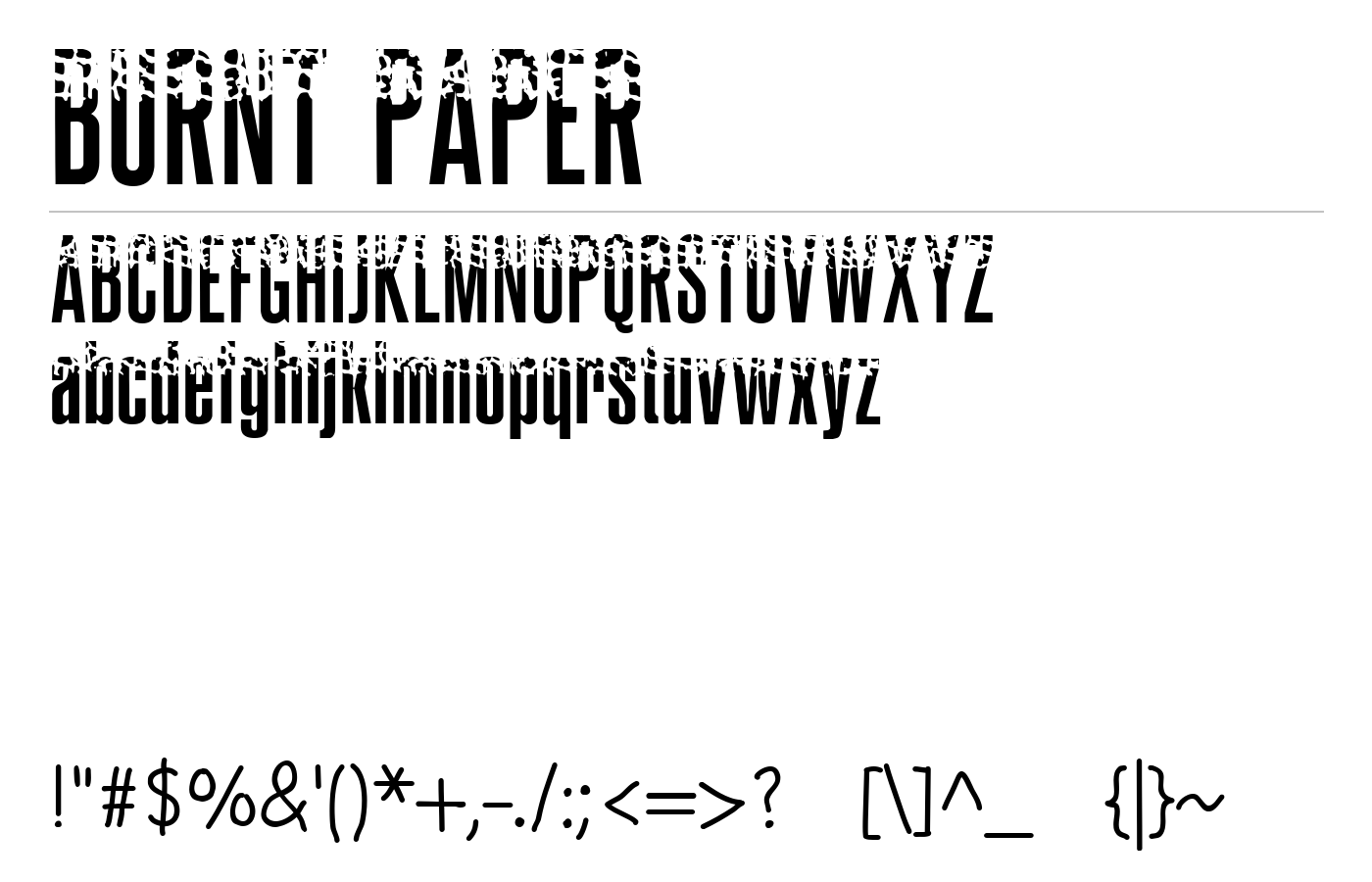 BURNT PAPER Font preview