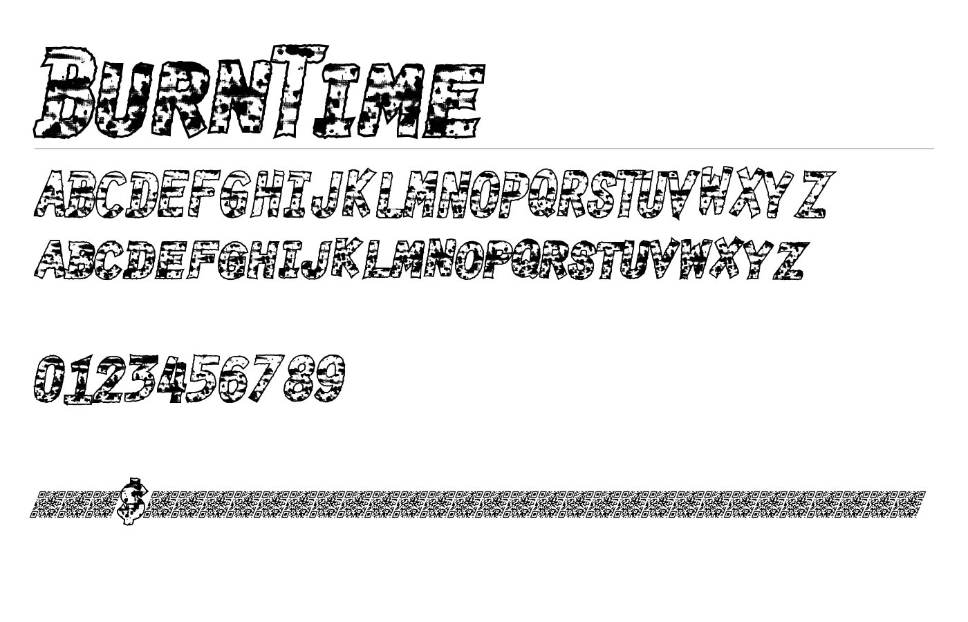 BurnTime Font preview
