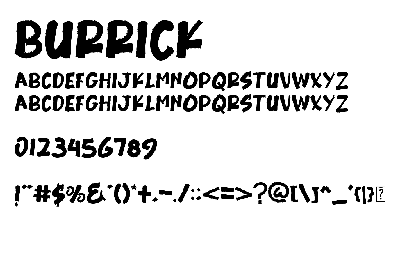 Burrick Font preview