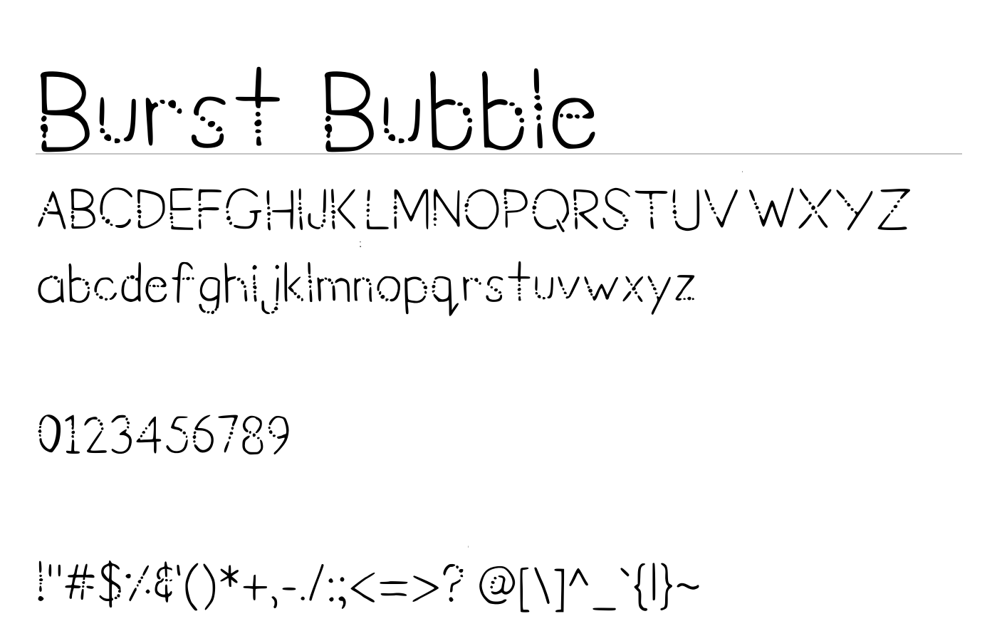 Burst Bubble Font preview